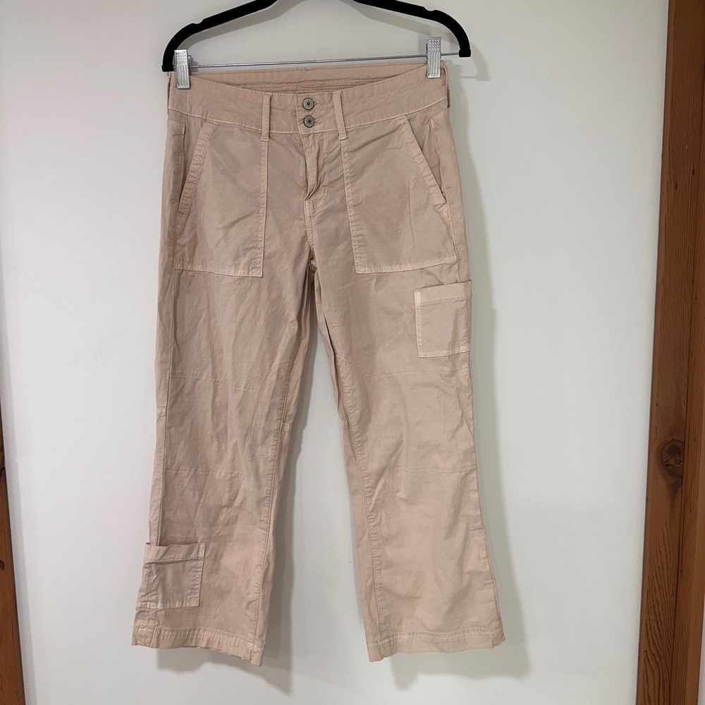 American Eagle Cargo Pants Women 4 Tan Stretch Utility Pockets | Gorpcore